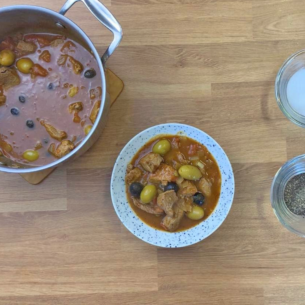 Ragoût de veau aux olives | Barre de sauce Méditerranéenne