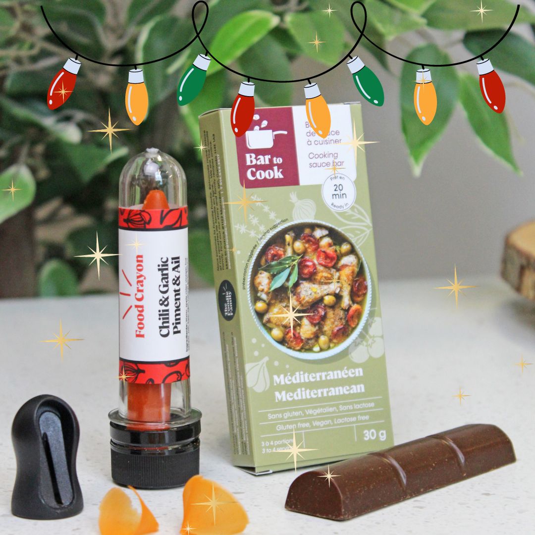 Combo méditerranéen | Crayon alimentaire au piment et à l'ail et bar méditerranéen à cuisiner