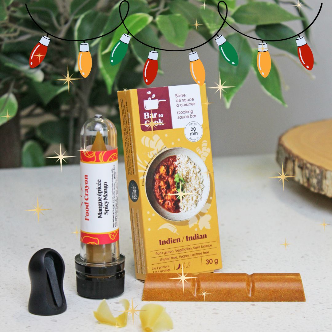 Combo indien | Crayon alimentaire à la mangue épicée et bar indien à cuisiner